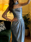 Elegant Prom Dress Strapless Beading Pleated Gala Gown Evening Dress Formal Outfits HZ0427