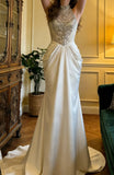 Gorgeous Prom Dress Crew Neck Beading Pleated Birthday Party Outfits Gala Gown Evening Dress HZ0427