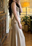 Shiny Prom Dress Strapless Pleated Formal Gala Gown Evening Dress Party Outfits HZ0427