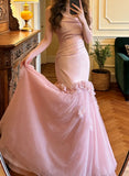 Elegant Prom Dress Strapless Pleated Tulle Mermaid Formal Gala Gown Evening Dress Party Outfits HZ0427