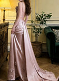 Stunning Prom Dress Spaghetti Straps Pleated Formal Gala Gown Evening Dress Party Outfits HZ0427