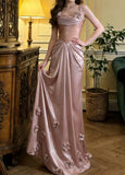 Stunning Prom Dress Spaghetti Straps Pleated Formal Gala Gown Evening Dress Party Outfits HZ0427