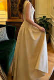 Chic Prom Dress A Line Crew Neck Pleated Gala Gown Formal Outfits Evening Dress Graduation Dress HZ0427