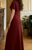 Pretty Prom Dress A Line Wine Red Slit Gala Gown Formal Outfits Evening Dress Graduation Dress HZ0427