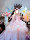 Cute Ball Gown Pink Sweetheart Floral Quinceanera Dress Evening Dress 18th Birthday Prom Gown HZ0427