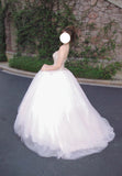 Sparkling Ball Gown Light Pink Sweetheart Tulle Evening Dress Quinceanera Dress 18th Birthday Prom Gown HZ0427