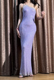 Shiny Prom Dress Light Purple One Shoulder Gala Gown Evening Dress Birthday Party Outfits HZ0427