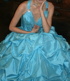 Pretty Prom Dress A Line V-neck Pleated Gala Gown Evening Dress Birthday Party Outfits HZ0427