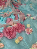 Colorful Ball Gown Strapless Floral Evening Dress Quinceanera Dress 18th Birthday Prom Gown HZ0427