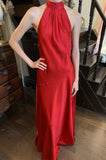 Beauty Prom Dress Satin Halter Gala Gown Evening Dress Graduation Dress HZ0427