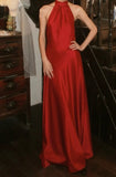 Beauty Prom Dress Satin Halter Gala Gown Evening Dress Graduation Dress HZ0427