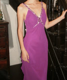 Elegant Prom Dress Spaghetti Straps Backless Crystal Gala Gown Evening Dress Graduation Dress HZ0427