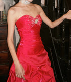 Stunning Prom Dress Red Sweetheart Pleated Gala Gown Fomal Evening Dress Graduation Dress HZ0427