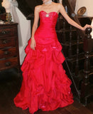 Stunning Prom Dress Red Sweetheart Pleated Gala Gown Fomal Evening Dress Graduation Dress HZ0427