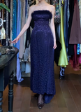 Fashion Prom Dress Strapless Print Gala Gown Fomal Evening Dress Graduation Dress HZ0427