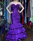 Stunning Prom Dress Purple Sweetheart Pleated Mermaid Gala Gown Fomal Evening Dress Graduation Dress HZ0427