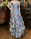 Elegant Prom Dress A Line Strapless Pleated Gala Gown Fomal Evening Dress Graduation Dress HZ0427