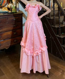 Beauty Prom Dress A Line Pink Strapless Ruffle Gala Gown Fomal Evening Dress Graduation Dress HZ0427