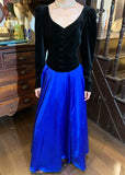 90s Retro Prom Dress A Line V-neck Pleated Gala Gown Evening Dress Formal Dress HZ0427
