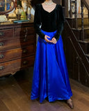 90s Retro Prom Dress A Line V-neck Pleated Gala Gown Evening Dress Formal Dress HZ0427