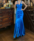 Stunning Prom Dress Royal Blue V-neck Pleated Mermaid Gala Gown Formal Evening Dress 18th Birthday Party Dress HZ0427
