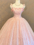 New 2026 Ball Gown Quinceanera Dresses Ruffles Pink Lace Party Cute Sweet 16 Birthday Outfits Dress HZ0311