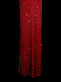 Modest Night Aesthetic Sheath Scoop Neck Red Sequins College Formal Outfit Long Prom Graduation Dresses For Teens HZ0311