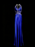 Vintage Mermaid Sweetheart Backless Royal Blue Senior 80s Prom Dresses High School Long Formal Dress HZ0311