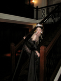 Sparkly Mermaid High Neck Black Sequin With Beads Gem Long Prom Dresses 20th Birthday Outfits HZ0311
