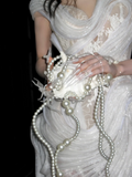 Princess Wedding Dresses Mermaid One Shoulder Lace Tulle White Brides Dress For Brides Fitted Long Bridal Gowns HZ0311