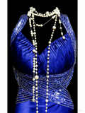 Vintage Mermaid Sweetheart Backless Royal Blue Senior 80s Prom Dresses High School Long Formal Dress HZ0311