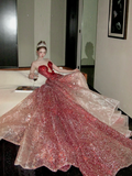 Modest Mermaid Sweetheart Burgundy With Beaded Crystals Prom Dress Aesthetic Long Graduation Evening Outfits HZ0311