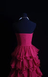 Retro A line Sweetheart Pink Chiffon Layers Tiered 2000s Long Prom Dresses Inspo 19th Birthday Outfits Formal Dress HZ0311