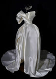 Classic Wedding Dresses Ball Gown Sweetheart Satin High Low Brides Dress Fitted Bridal Gowns HZ0311