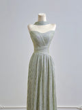 Romantic A Line Strapless Sage Green Long Prom Dresses Impress 18th Birthday Outfits Party Gown HZ0311