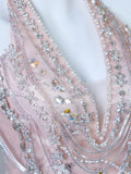 Classy Mermaid Halter Pink Sequin For Senior Teens Girls People Long Prom Dresses Formal Dress 20th Birthday Outfits HZ0311