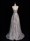 Sparkly A line Halter Sequins Long Formal Evening Dress Gowns Long Prom Dresses HZ0311