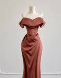 Glamorous Mermaid Off The Shoulder With Short Sleeves Prom Dresses Long Evening Formal Gown BirthdayParty Gowns HZ0311
