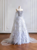 Timeless Ball Gown Sweetheart Silver Sequin With Beaded Feathers Long Prom Dresses Inspiration Party Dress Prom Gowns HZ0311