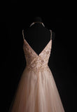 Retro A Line Spaghetti Strap Blush Pink 90s Tulle Long Prom Dresses Inspo 18th Birthday Outfits Formal Dress HZ0311
