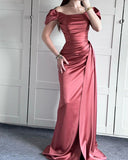 Stunning Mermaid Off The Shoulder Rust Red Satin Prom Dresses Inspiration Prom Dress Princess Graduation Dress HZ0311