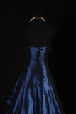 Stunning Navy Blue Strapless Beaded Long Prom Dresses Evening Formal Dress HZ0311