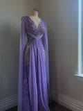 Classy Prom Dresses Impress Outfit A Line V Neck Lilac Chiffon Long Semi Formal Party Dress For Teens High Schools HZ0311