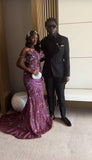 Elegant Mermaid For Black Girls People Sweetheart Prom Dresses Column Floor Length With Beads HZ0311