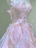 Pink princess evening dress, fairy party dress, girl¡¯s birthday flower dress Formal Evening Gowns HZ0311