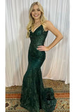 Shinning Mermaid Spaghetti Straps Hot Pink Sequined Lace For Women Party Dresses Long Formal Prom Dress 22th Birthday Gown HZ0311