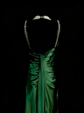 Vintage A Line V Neck Dark Green Satin Senior 80s Prom Dresses High School Long Formal Dress HZ0311
