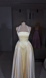Amazing A Line Halter Satin Long Prom Dresses Inspiration Party Dress Prom Gown HZ0311