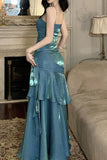 Simple Mermaid Sweetheart Burgundy Prom Dress, Burgundy Party Dress HZ0311