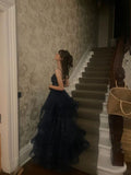 Modest long A line sweetheart dark burgundy sequins prom dress Formal Party Gown HZ0311